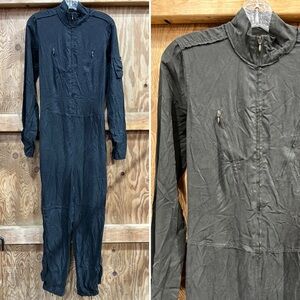 Babakul Flight Style Utility Jumpsuit 1 Piece Aviator Style Black XS Oversized